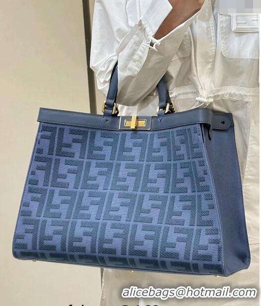 Reasonable Price Fendi Medium X-Tote Bag in FF Canvas 8265A Sky Blue 2024