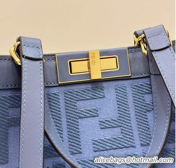 Reasonable Price Fendi Medium X-Tote Bag in FF Canvas 8265A Sky Blue 2024