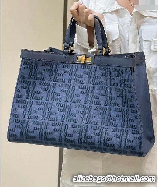 Reasonable Price Fendi Medium X-Tote Bag in FF Canvas 8265A Sky Blue 2024