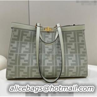 Most Popular Fendi Medium X-Tote Bag in FF Canvas 8265A Light Green 2024