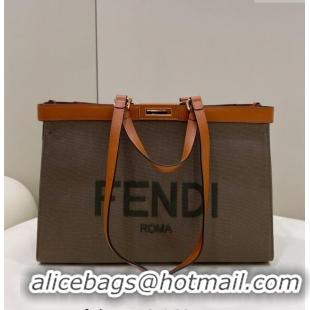 Grade Quality Fendi Medium X-Tote Bag in FF Canvas 8265A Green/Brown 2024