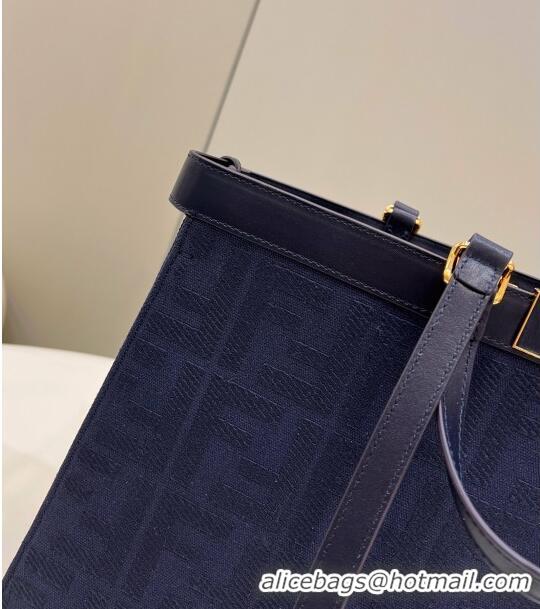 Well Crafted Fendi Medium X-Tote Bag in Dark Blue Canvas FF 8265A 2024