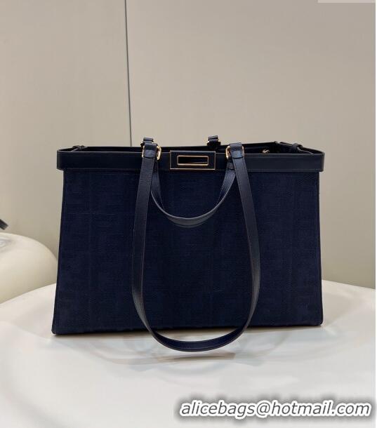 Well Crafted Fendi Medium X-Tote Bag in Dark Blue Canvas FF 8265A 2024