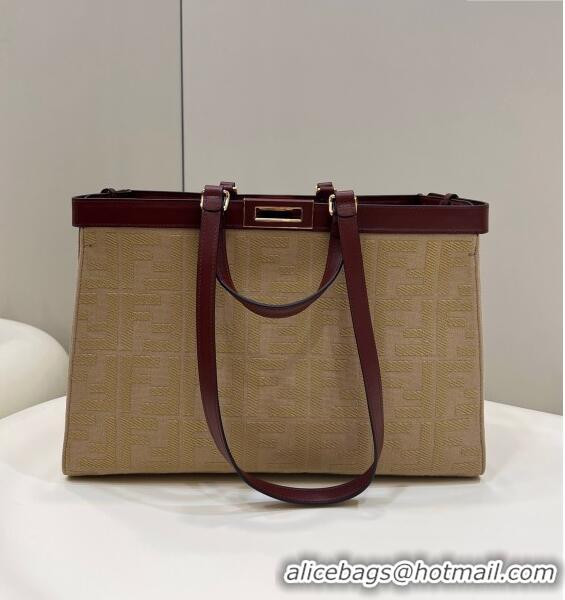 Well Crafted Fendi Medium X-Tote Bag in Canvas FF 8265A Apricot 2024