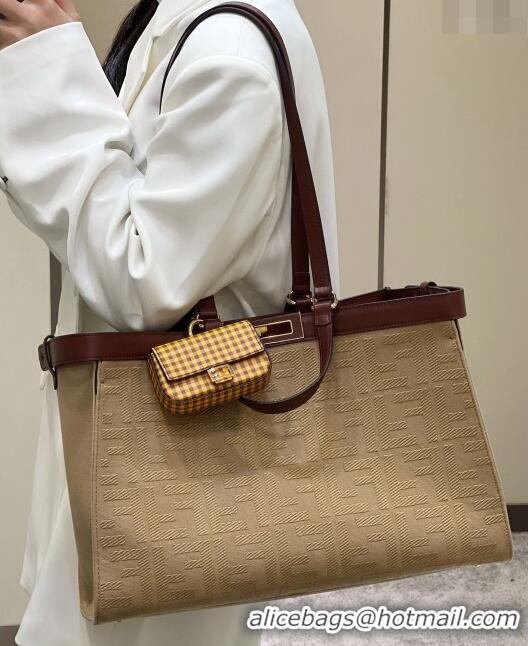 Well Crafted Fendi Medium X-Tote Bag in Canvas FF 8265A Apricot 2024