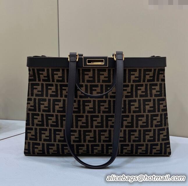 Buy Fashionable Fendi Medium X-Tote Bag in Canvas FF 8265A Coffee/Brown