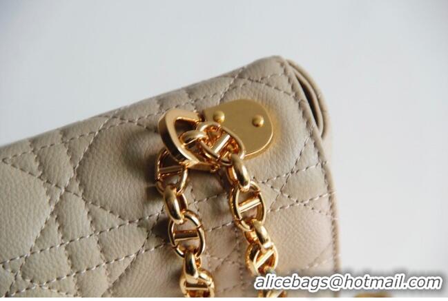 Low Cost Dior Small Caro Chain Bag in Soft Cannage Calfskin CD2201 Beige 2024