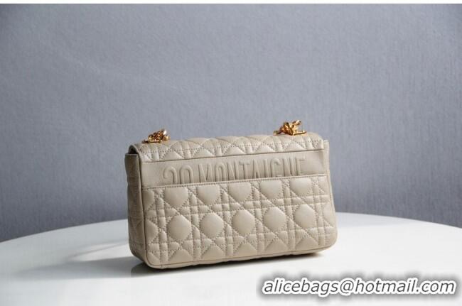 Unique Grade Dior Medium Caro Chain Bag in Soft Cannage Calfskin CD2202 Beige 2024