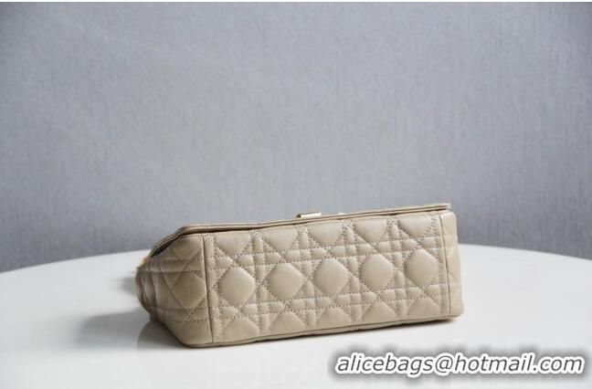 Unique Grade Dior Medium Caro Chain Bag in Soft Cannage Calfskin CD2202 Beige 2024