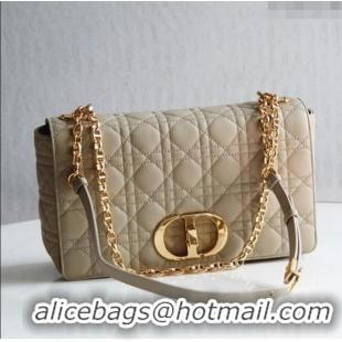 Best Price Dior Large Caro Chain Bag in Soft Cannage Calfskin CD2203 Beige 2024