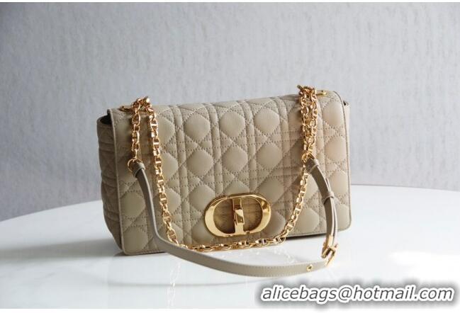 Best Price Dior Large Caro Chain Bag in Soft Cannage Calfskin CD2203 Beige 2024