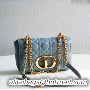 Buy Discount Dior Small Caro Chain Bag in Soft Cannage Calfskin CD2201 Cloud Blue 2024