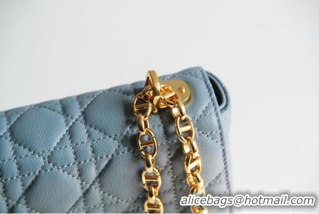 Buy Discount Dior Small Caro Chain Bag in Soft Cannage Calfskin CD2201 Cloud Blue 2024