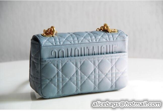 Buy Discount Dior Small Caro Chain Bag in Soft Cannage Calfskin CD2201 Cloud Blue 2024