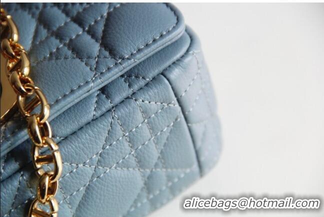 Buy Discount Dior Small Caro Chain Bag in Soft Cannage Calfskin CD2201 Cloud Blue 2024