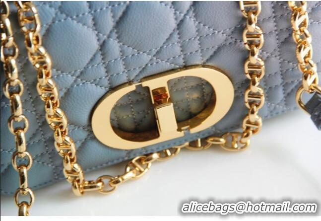 Buy Discount Dior Small Caro Chain Bag in Soft Cannage Calfskin CD2201 Cloud Blue 2024