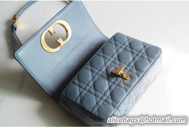 Buy Discount Dior Small Caro Chain Bag in Soft Cannage Calfskin CD2201 Cloud Blue 2024