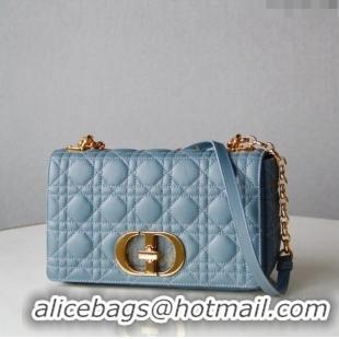 Grade Design Dior Medium Caro Chain Bag in Soft Cannage Calfskin CD2202 Cloud Blue 2024