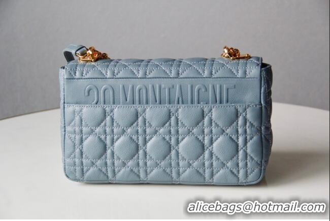 Grade Design Dior Medium Caro Chain Bag in Soft Cannage Calfskin CD2202 Cloud Blue 2024