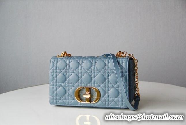 Grade Design Dior Medium Caro Chain Bag in Soft Cannage Calfskin CD2202 Cloud Blue 2024