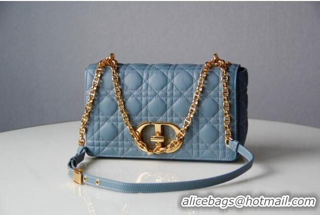 Grade Design Dior Medium Caro Chain Bag in Soft Cannage Calfskin CD2202 Cloud Blue 2024