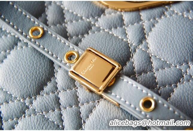 Grade Design Dior Medium Caro Chain Bag in Soft Cannage Calfskin CD2202 Cloud Blue 2024