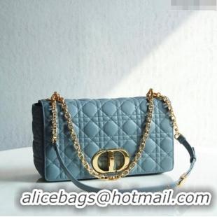 Promotional Dior Large Caro Chain Bag in Soft Cannage Calfskin CD2203 Cloud Blue 2024