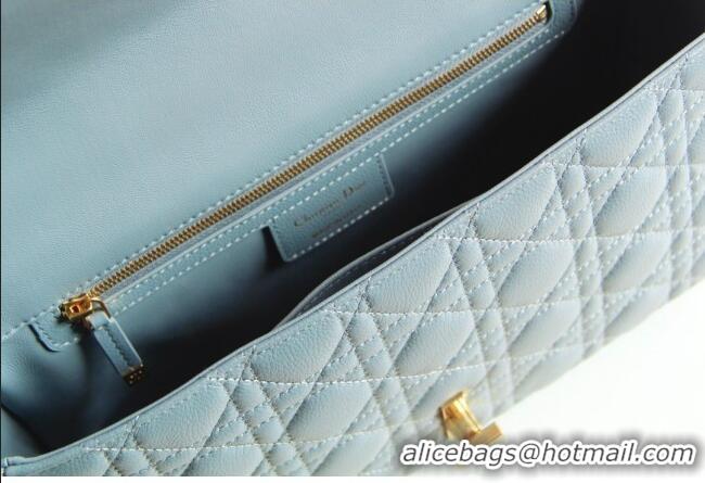 Promotional Dior Large Caro Chain Bag in Soft Cannage Calfskin CD2203 Cloud Blue 2024