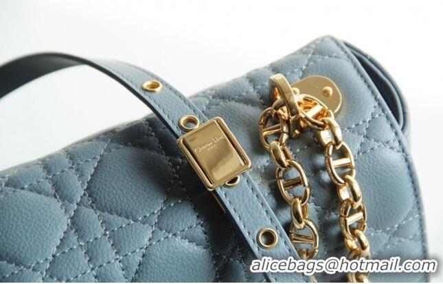 Promotional Dior Large Caro Chain Bag in Soft Cannage Calfskin CD2203 Cloud Blue 2024