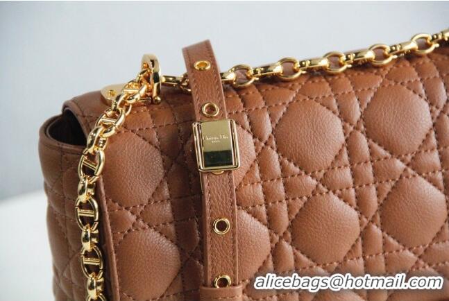 Good Taste Dior Large Caro Chain Bag in Soft Cannage Calfskin CD2203 Brown 2024