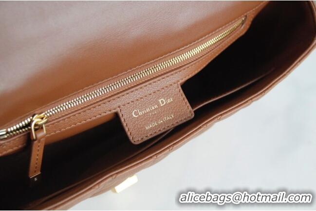 Good Taste Dior Large Caro Chain Bag in Soft Cannage Calfskin CD2203 Brown 2024