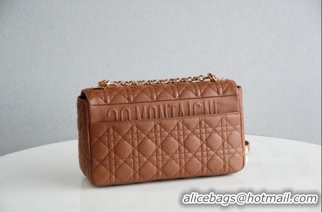 Good Taste Dior Large Caro Chain Bag in Soft Cannage Calfskin CD2203 Brown 2024