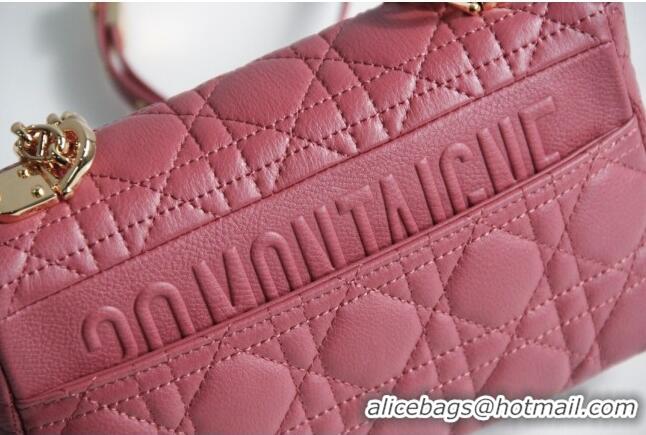 New Style Dior Small Caro Chain Bag in Soft Cannage Calfskin CD2201 Pink 2024