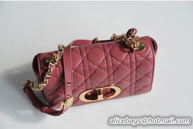 New Style Dior Small Caro Chain Bag in Soft Cannage Calfskin CD2201 Pink 2024