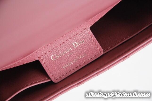 New Style Dior Small Caro Chain Bag in Soft Cannage Calfskin CD2201 Pink 2024