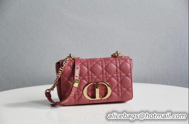 New Style Dior Small Caro Chain Bag in Soft Cannage Calfskin CD2201 Pink 2024