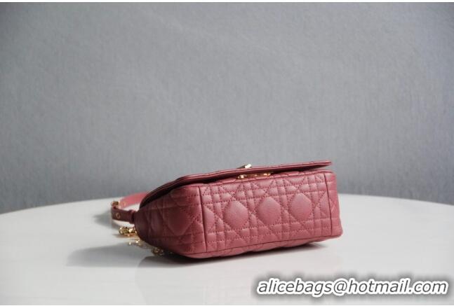 New Style Dior Small Caro Chain Bag in Soft Cannage Calfskin CD2201 Pink 2024