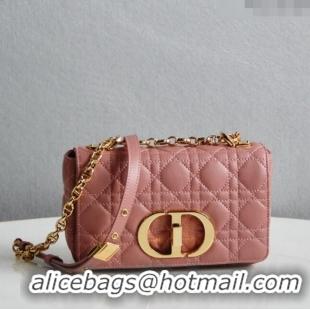 Famous Brand Dior Small Caro Chain Bag in Soft Cannage Calfskin CD2201 Antique Pink 2024