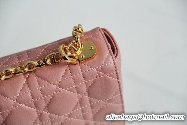 Famous Brand Dior Small Caro Chain Bag in Soft Cannage Calfskin CD2201 Antique Pink 2024