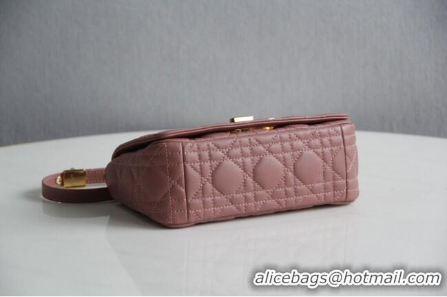 Famous Brand Dior Small Caro Chain Bag in Soft Cannage Calfskin CD2201 Antique Pink 2024