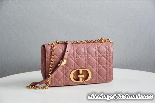 Reasonable Price Dior Medium Caro Chain Bag in Soft Cannage Calfskin CD2202 Antique Pink 2024