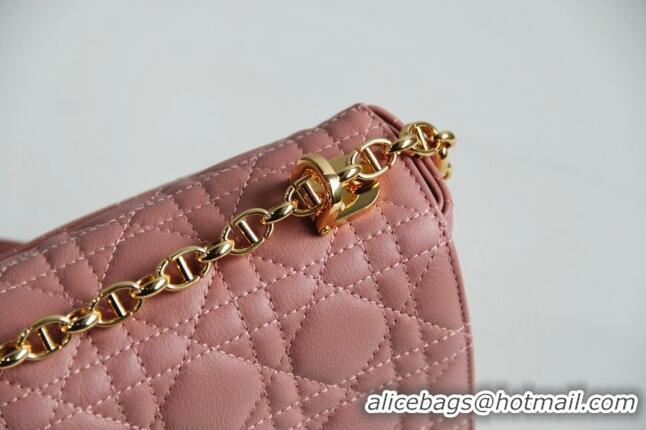 Reasonable Price Dior Medium Caro Chain Bag in Soft Cannage Calfskin CD2202 Antique Pink 2024