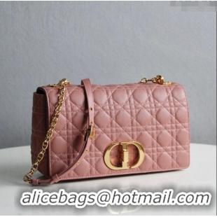 Free Shipping Dior Large Caro Chain Bag in Soft Cannage Calfskin CD2203 Antique Pink 2024