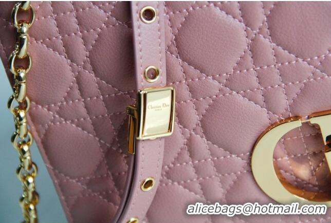 Free Shipping Dior Large Caro Chain Bag in Soft Cannage Calfskin CD2203 Antique Pink 2024