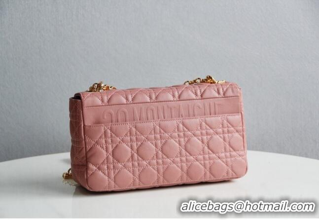 Free Shipping Dior Large Caro Chain Bag in Soft Cannage Calfskin CD2203 Antique Pink 2024