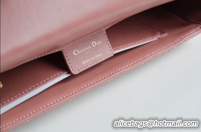 Free Shipping Dior Large Caro Chain Bag in Soft Cannage Calfskin CD2203 Antique Pink 2024