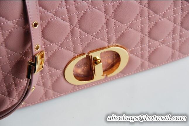 Free Shipping Dior Large Caro Chain Bag in Soft Cannage Calfskin CD2203 Antique Pink 2024