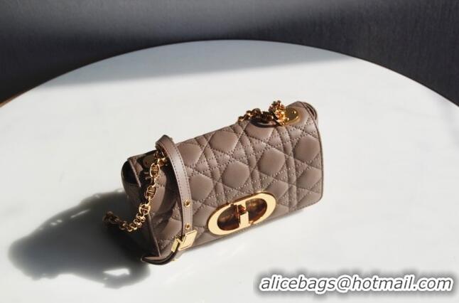 Most Popular Dior Small Caro Chain Bag in Soft Cannage Calfskin CD2201 Warm Taupe 2024