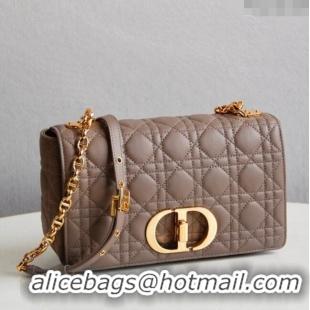 Affordable Price Dior Medium Caro Chain Bag in Soft Cannage Calfskin CD2202 Warm Taupe 2024