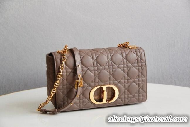 Affordable Price Dior Medium Caro Chain Bag in Soft Cannage Calfskin CD2202 Warm Taupe 2024